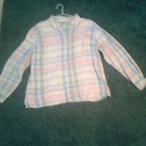 Chico's Women Long Sleeve Button Down Shirt Blouse Top Size Medium